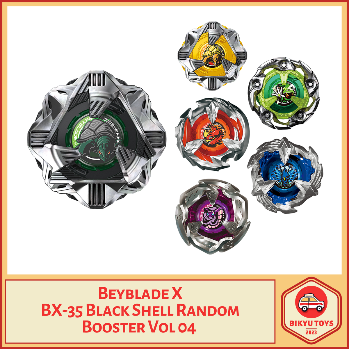 Beyblade X BX-35 Black Shell Random Booster Vol 04 Gasing Takara Tomy TakaraTomy
