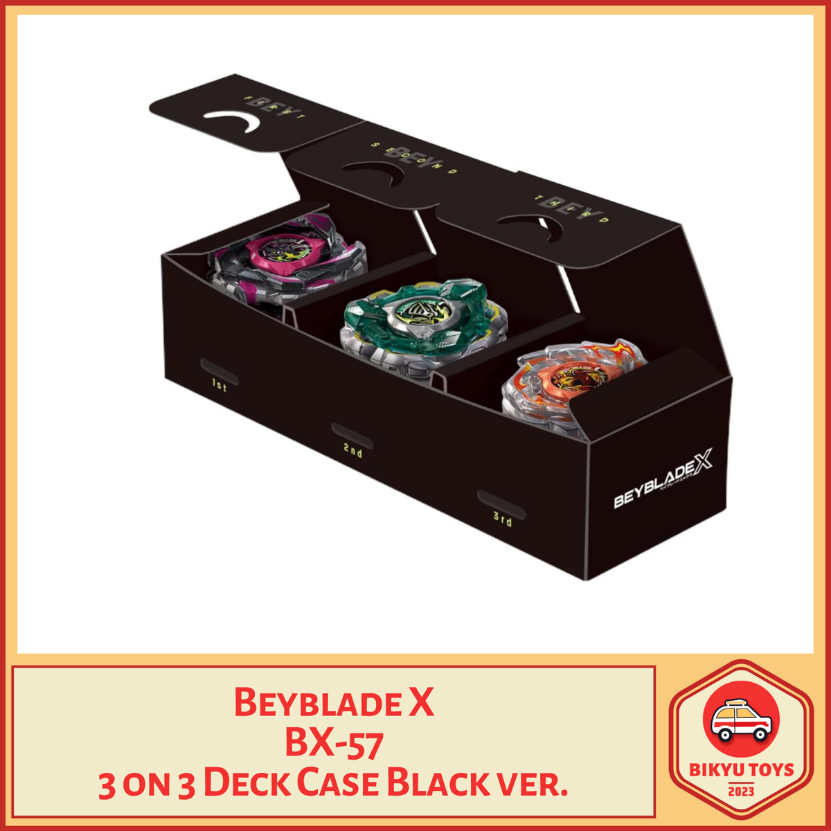 Beyblade X BX-57 Deck Case 3on3 Black Version Takara Tomy
