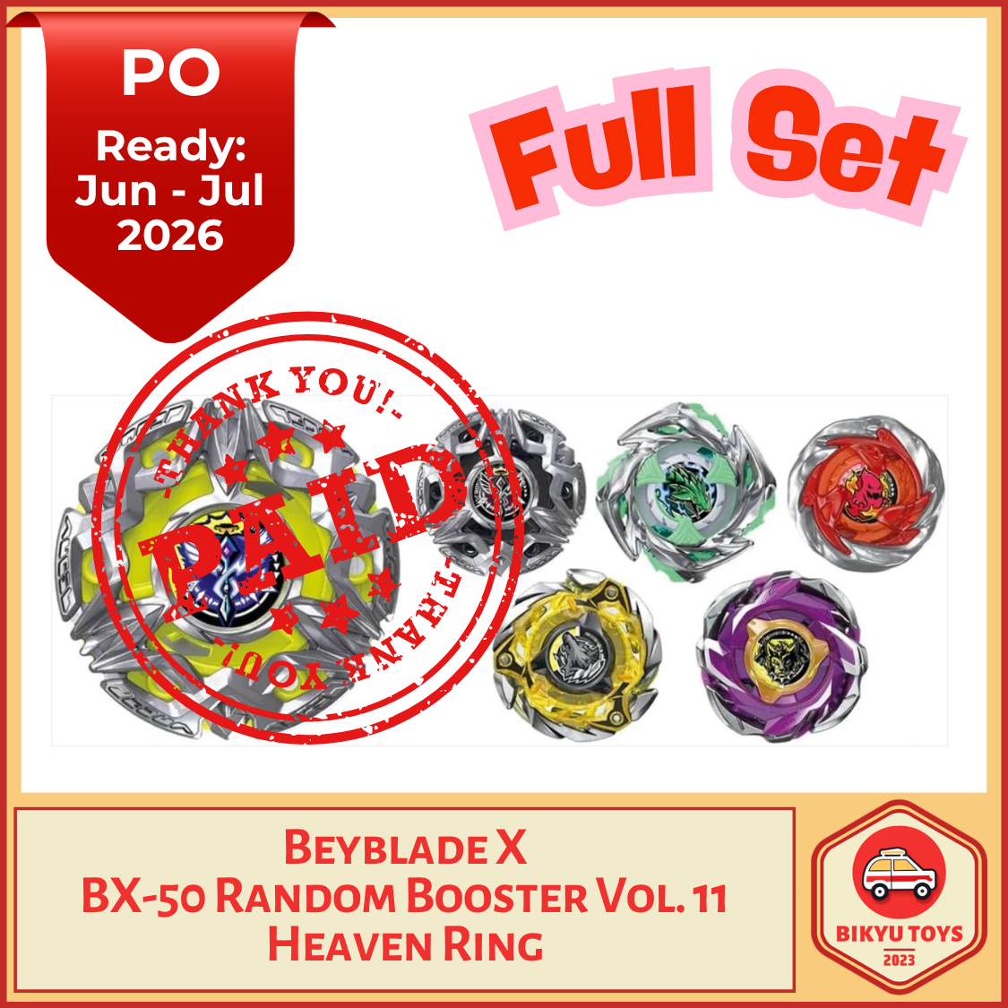 Beyblade X BX-50 Heaven Ring Random Booster Vol 11 Takara Tomy