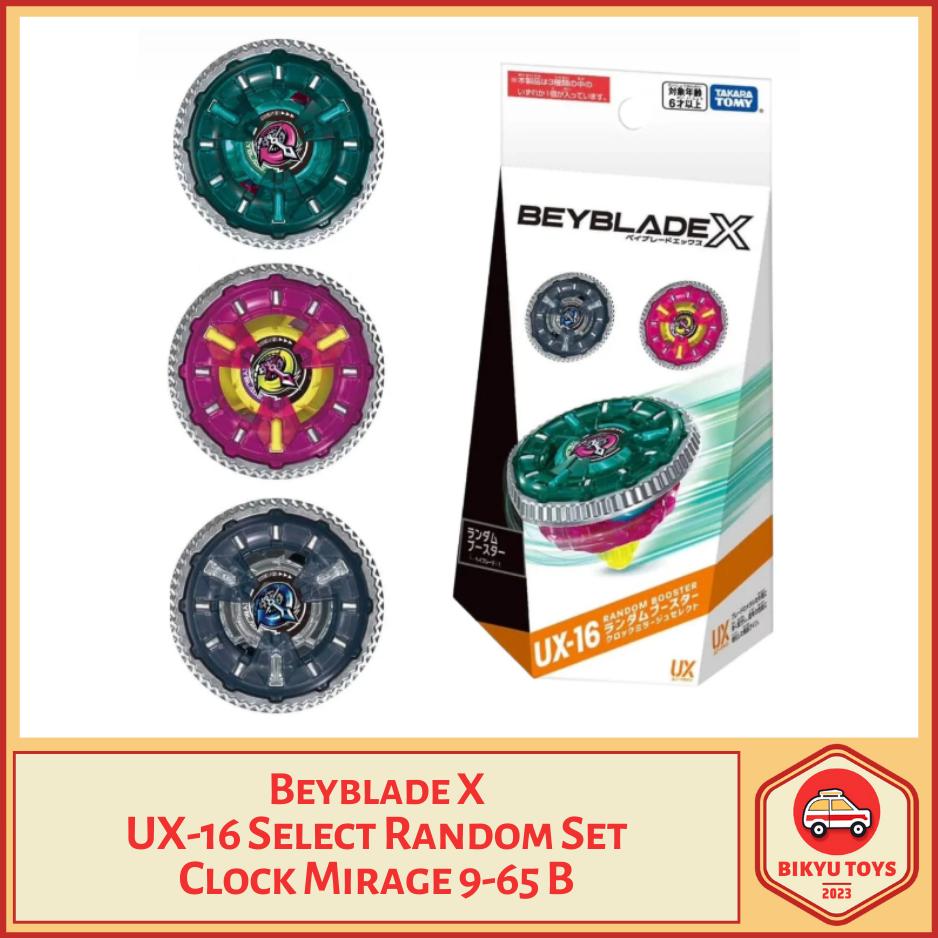 Beyblade X UX-16 Clock Mirage 9-65 B Ball Bit Select Random Booster Set Takara Tomy Spinning Top Gasing Gangsing