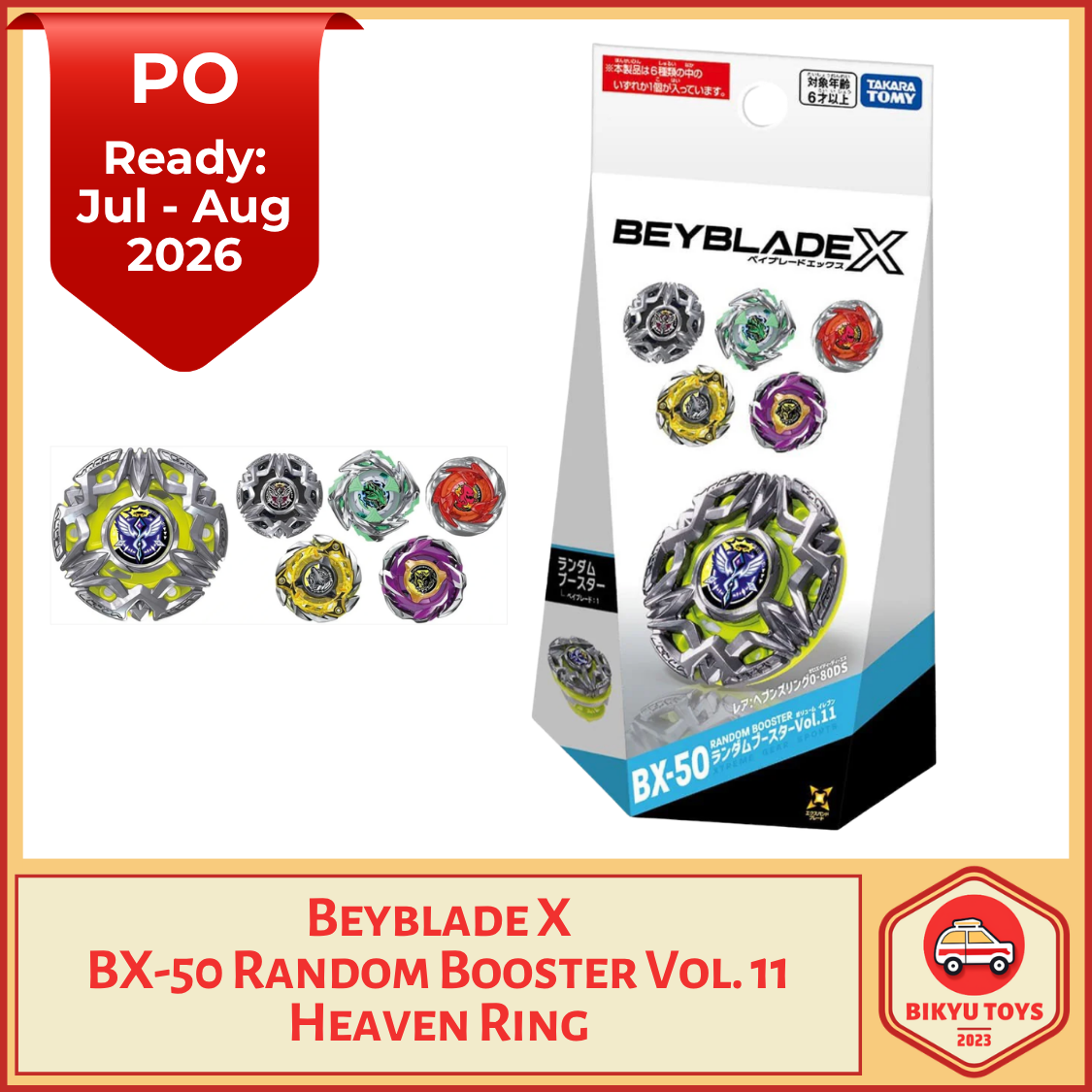 Beyblade X BX-50 Heaven Ring Random Booster Vol 11 Takara Tomy