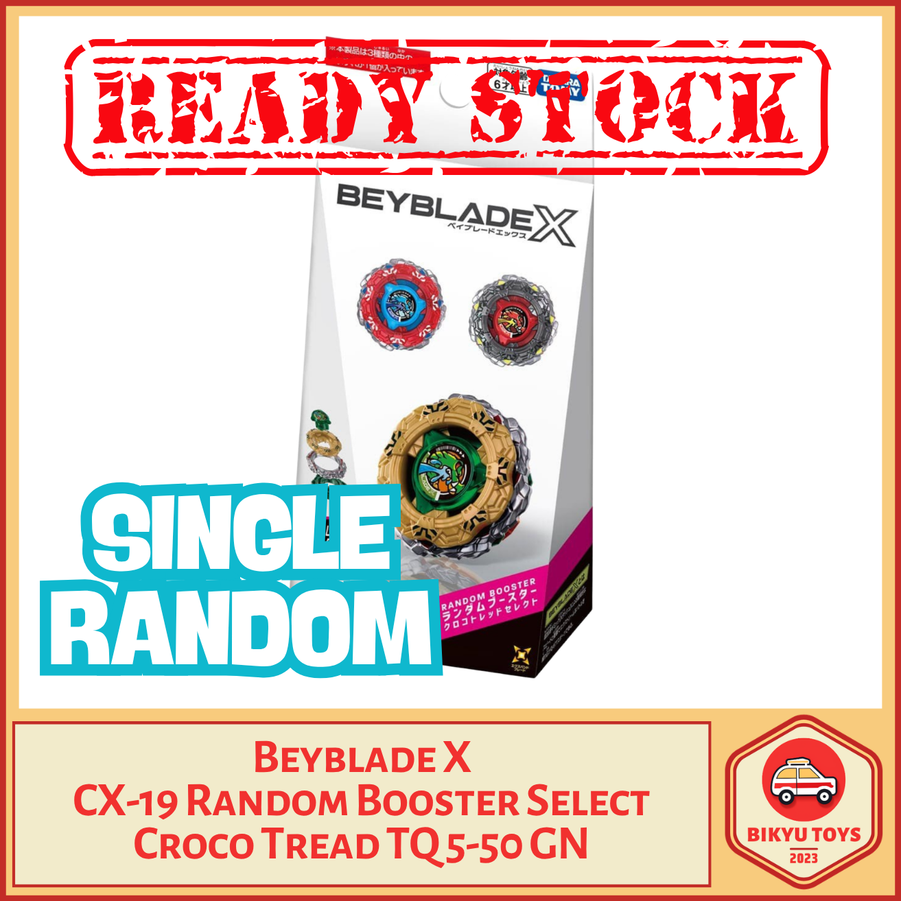 Beyblade CX-19 CrocTread CrocoTread TQ 5-50 GN Random Select Booster Croco Tread