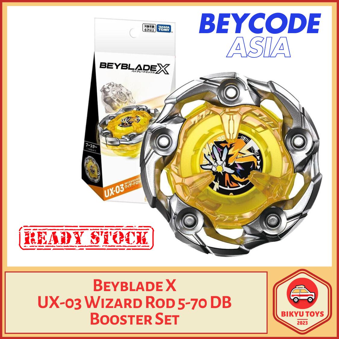 Beyblade X UX-03 Wizard Rod 5-70 DB Booster Set Ratchet Bit Disc Ball Takara Tomy TakaraTomy Gangsin