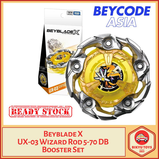 Beyblade X UX-03 Wizard Rod 5-70 DB Booster Set Ratchet Bit Disc Ball Takara Tomy TakaraTomy Gangsin