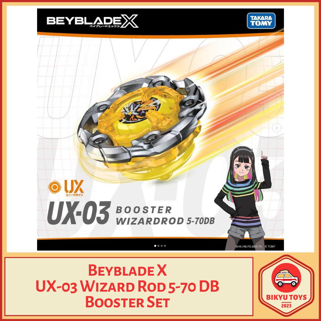 Beyblade X UX-03 Wizard Rod 5-70 DB Booster Set Ratchet Bit Disc Ball Takara Tomy TakaraTomy Gangsin