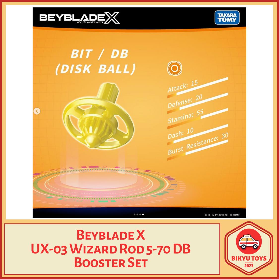 Beyblade X UX-03 Wizard Rod 5-70 DB Booster Set Ratchet Bit Disc Ball Takara Tomy TakaraTomy Gangsin