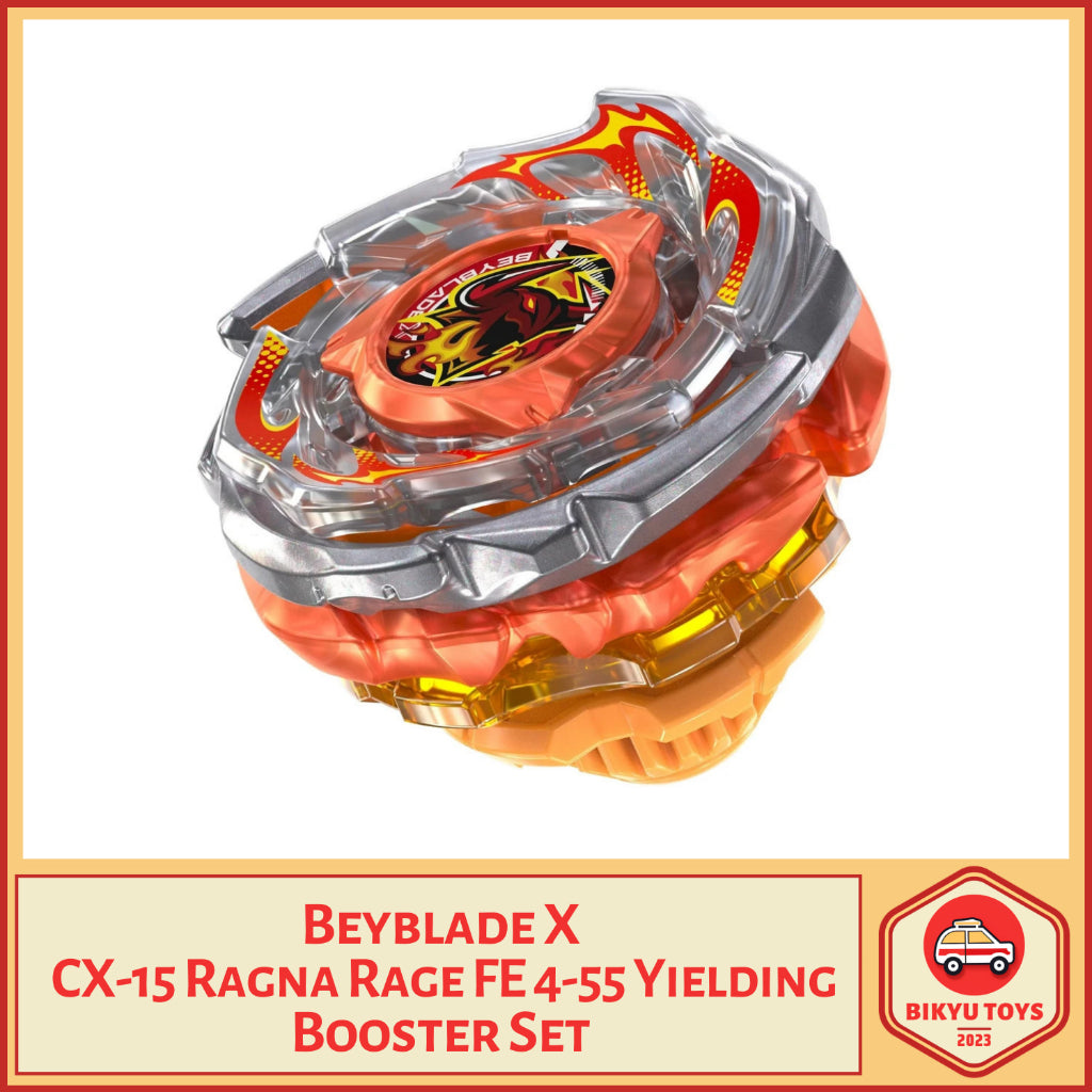 Beyblade X CX-15 Ragna Rage FE Flow Erase 4-55 Bit Yielding Booster Set Takara Tomy