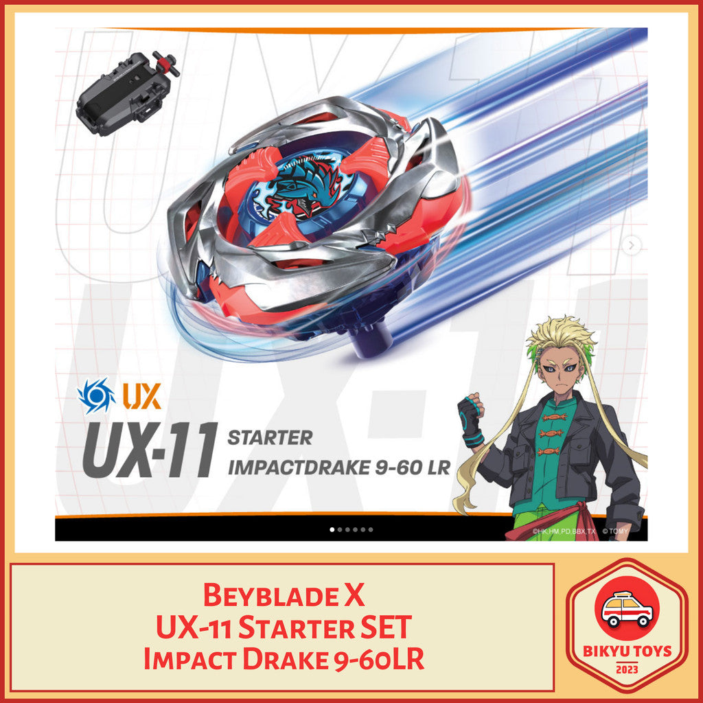 Beyblade X UX-11 Impact Drake 9-60 LR Starter Set Takara Tomy